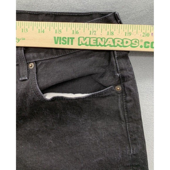 Levi's Strauss 501 Denim Jeans Men's Size 38X32 Black Button Fly Straight Dark - Picture 5 of 16